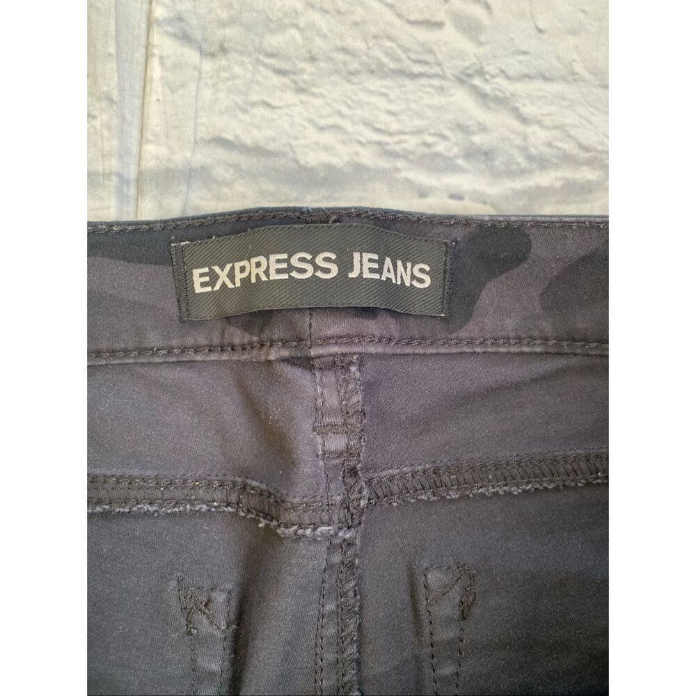 Express women 4 cotton blend low rise ankle legging stella camo black and grey - Picture 6 of 11